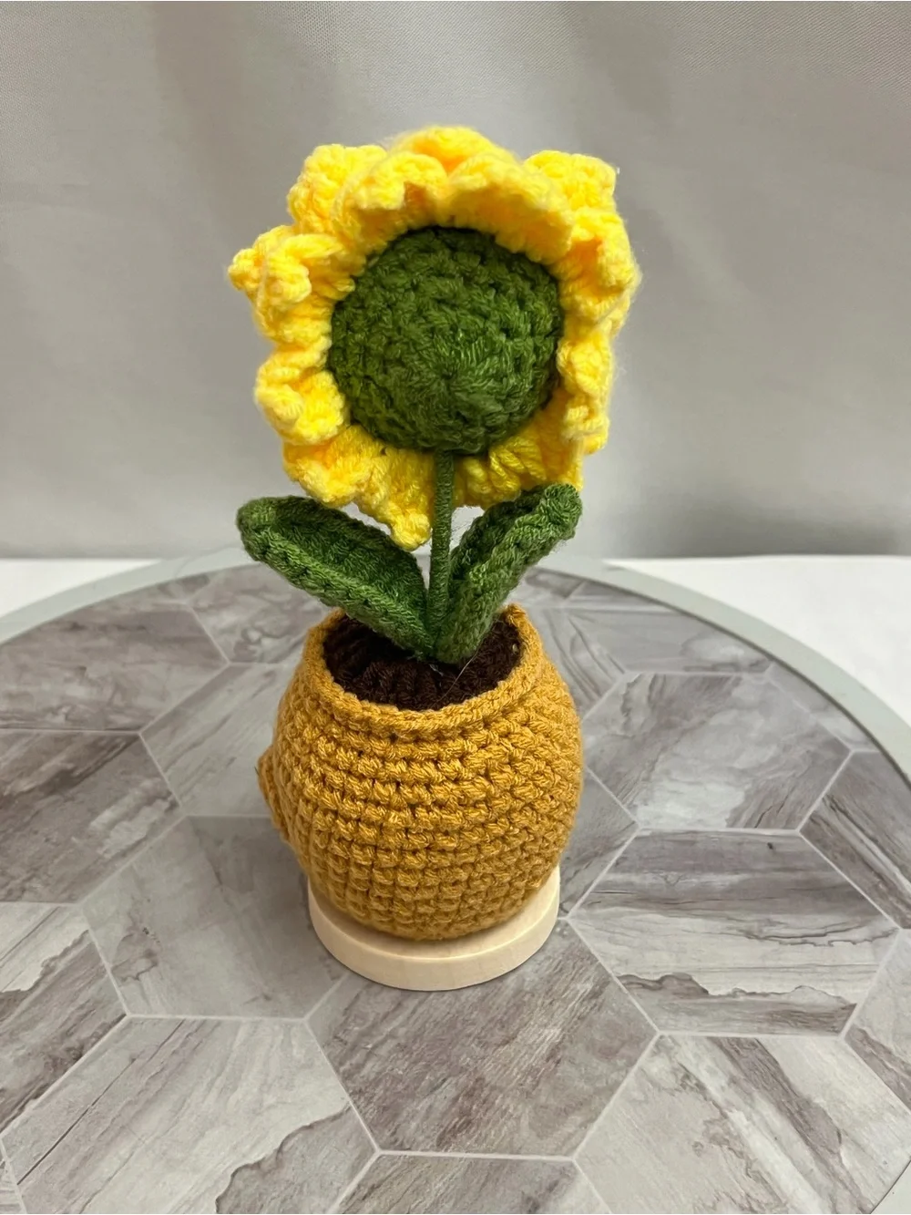 The Gifty Positive Sunflower Crochet “Thank You for Helping Me Grow” Gift